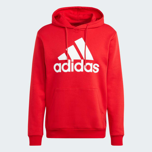 Rouge Sweat-shirt à capuche grand logo molleton Essentials