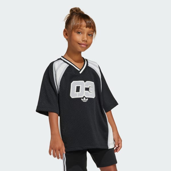 สีดำ เสื้อยืดผ้าเจอร์ซีย์ทรงโอเวอร์ไซส์