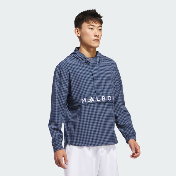 メンズウェア MALBON x ADIDAS GOLF TRACK JACKET adidas x Malbon 1/2-Zip Anorak - Blue | Free Shipping with