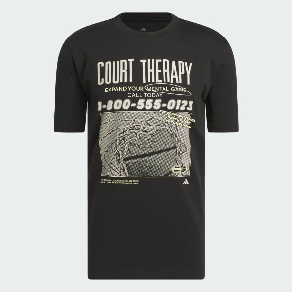 สีดำ เสื้อยืดพิมพ์ลาย Court Therapy