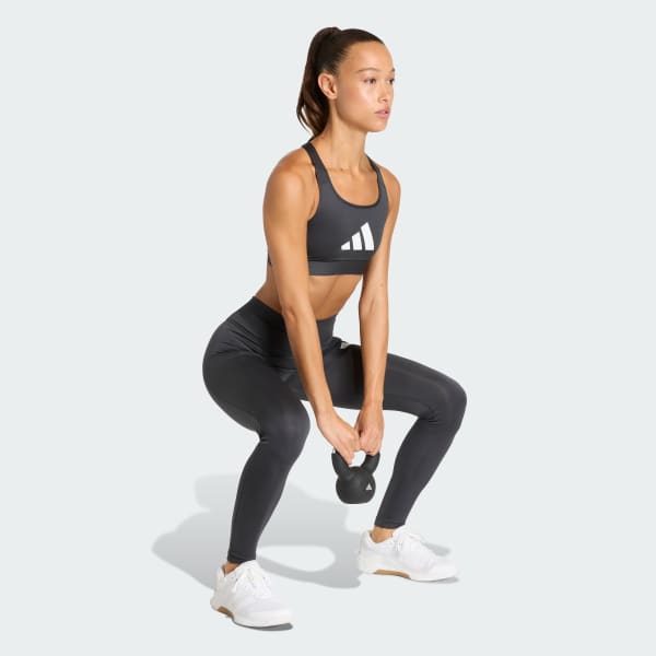 Gris Calzas Largas Train Essentials Logo Grande Corte Alto