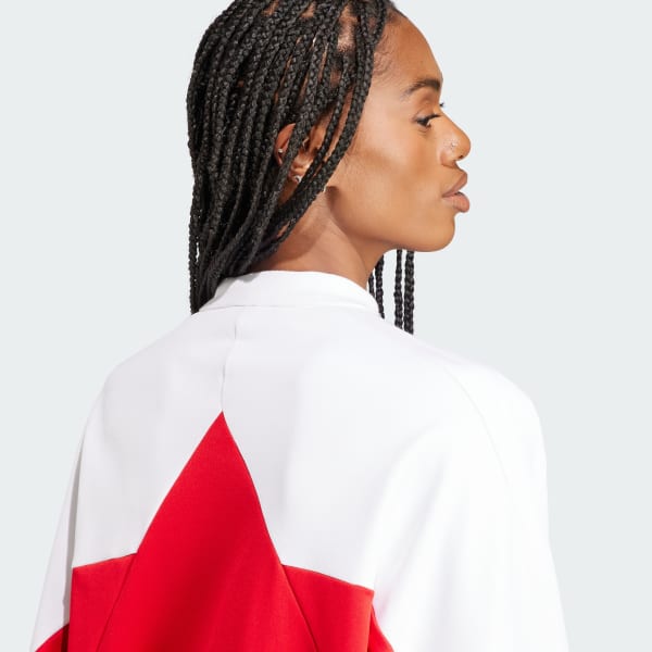 Red and white hotsell adidas track jacket