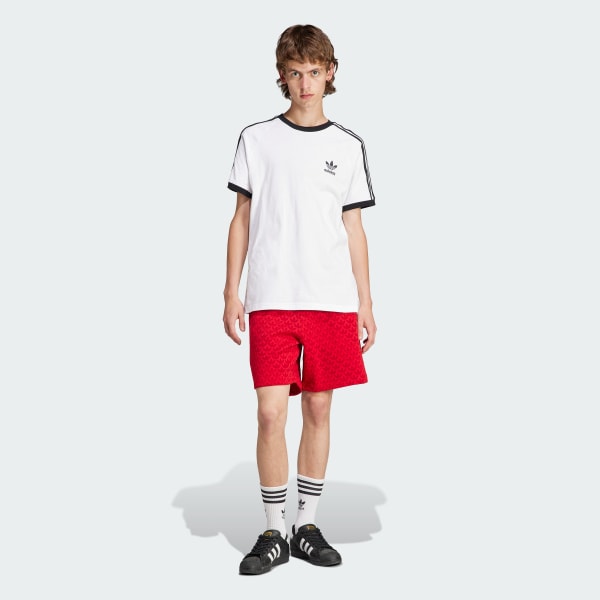 Rojo Shorts Monograma Estampados