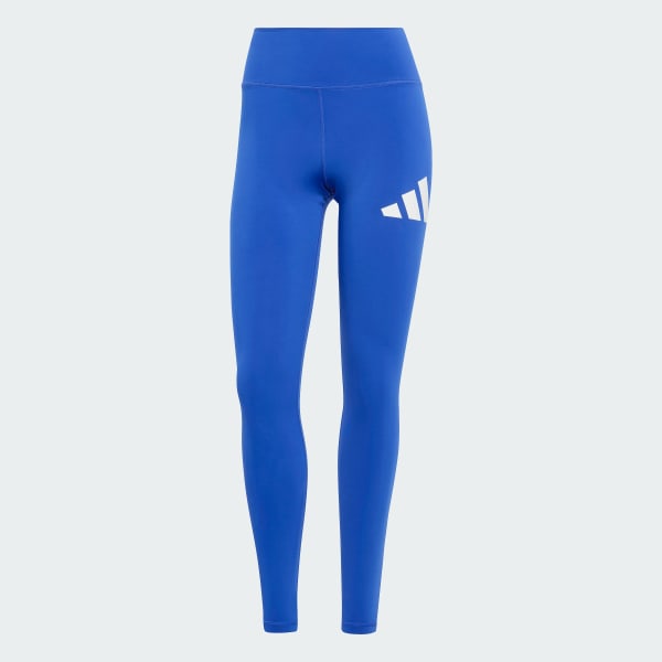 Azul Calzas Largas Train Essentials Logo Grande Tiro Alto