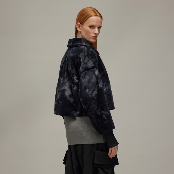 Black Y-3 Allover Print Padded Jacket