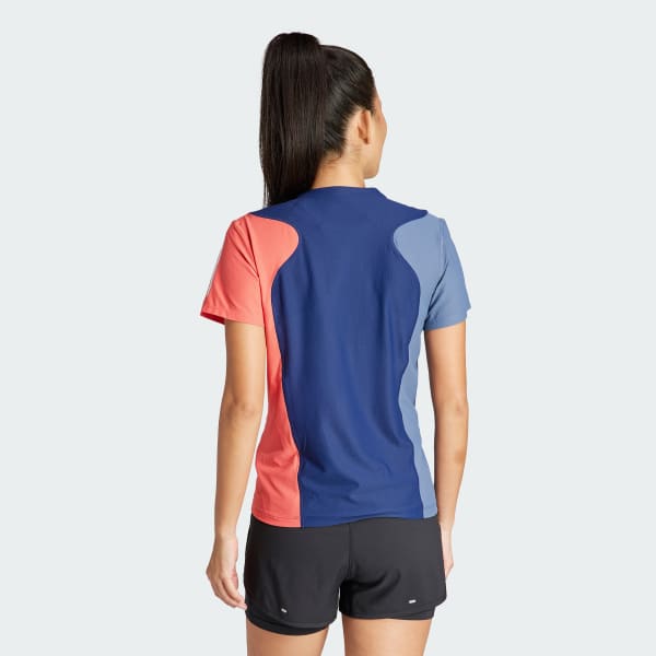 Azul Camiseta Own the Run Colorblock