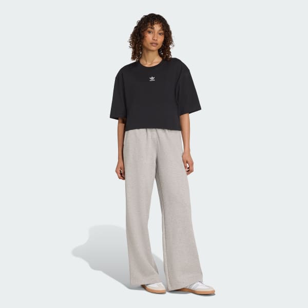 Γκρι Παντελόνι Essentials Wide Leg Fleece