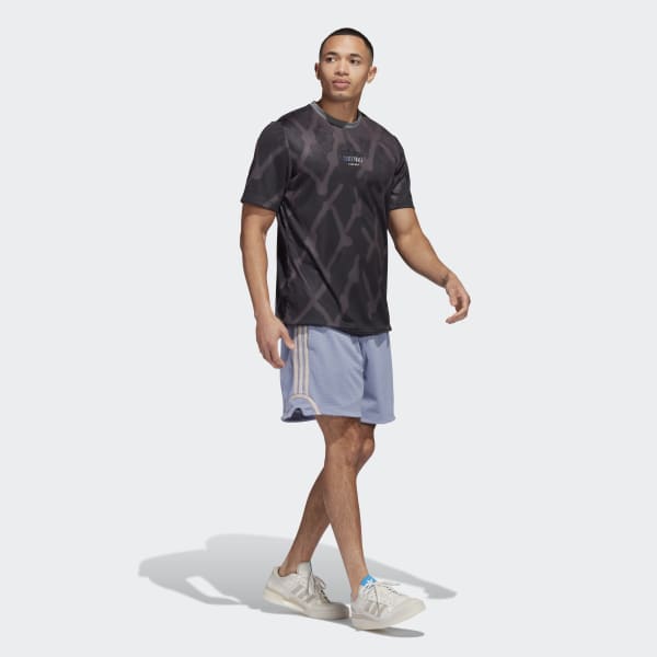 Grey Streetball Allover Print Graphic Tee