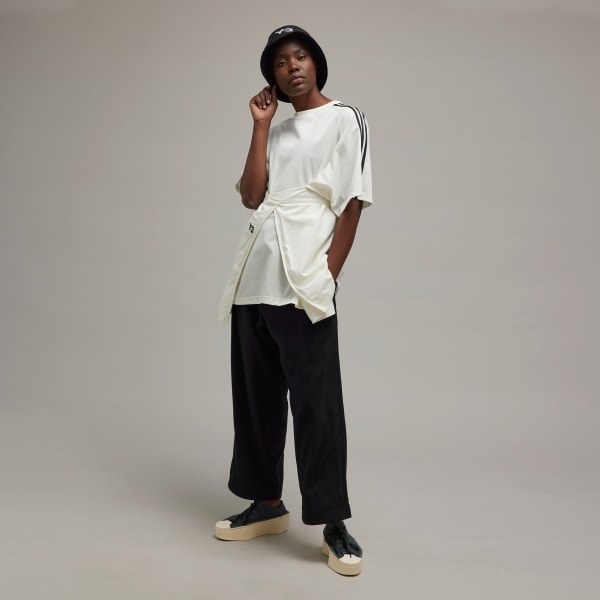 White Y-3 Sail Closure Short Sleeve Tee
