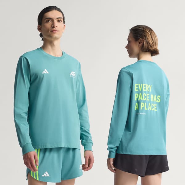 tyrkysová Tričko Runners Long Sleeve (unisex)