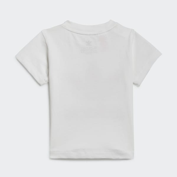 Branco Conjunto Calções e T-shirt Trefoil