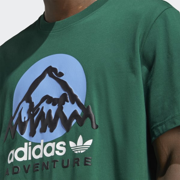 Verde Playera Estampada adidas Adventure Mountain