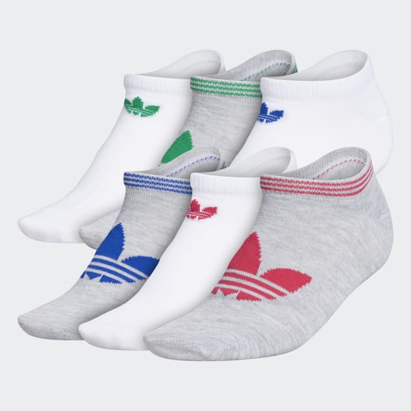 adidas Trefoil Superlite No-Show Socks 6 Pairs - Grey | adidas US
