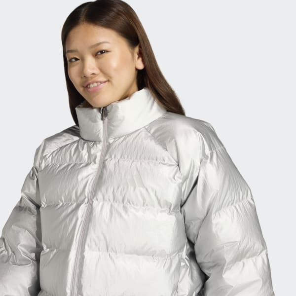 ダウンジャケット シルバー アディダス ヘリオニック ホリデー クライマウォーム ダウン