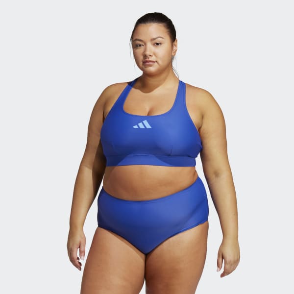 Μπλε Sporty Bikini Top (Plus Size)