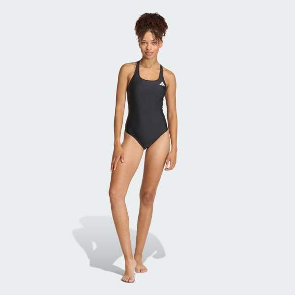 Black PADDED V-BACK SWIMSUIT