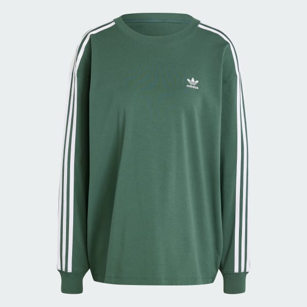 Πράσινο 3-Stripes Long Sleeve Tee