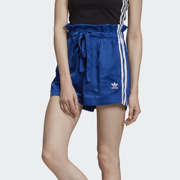 adidas satin shorts blue