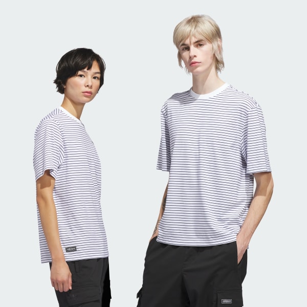 สีขาว เสื้อยืด SKATEBOARDING YARN DYE