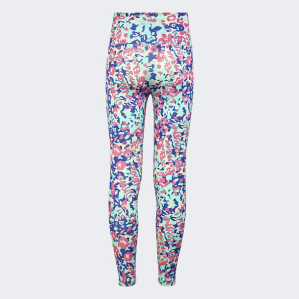 Beige Train Essentials Seasonal AEROREADY Printed High-Waisted 7/8-Trainingsleggings