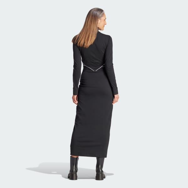 adidas Adicolor Long Sleeve Maxi Dress - Black | Women's Lifestyle | adidas  US