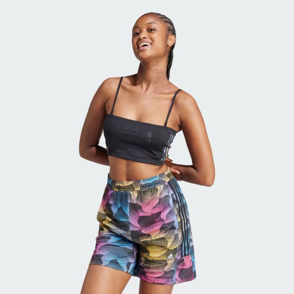 Negro Top Tiro Summer Con Tiras Elásticas Removibles