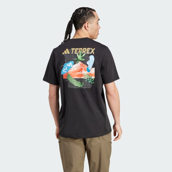 Preto Camiseta Estampada Terrex Exploration
