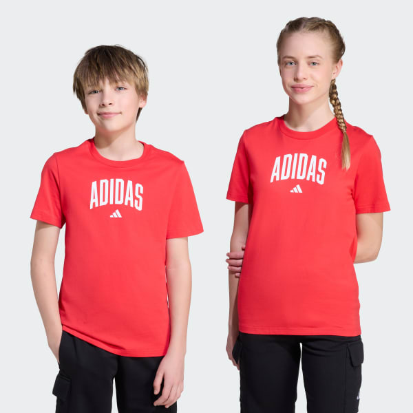Rouge T-shirt graphique Collegiate Enfants