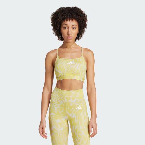 bézová Podprsenka Aeroreact Training Light Support 3-Stripes