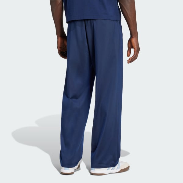 สีน้ำเงิน กางเกงขายาวทรงหลวมชายกางเกงแบบปล่อย Varsity