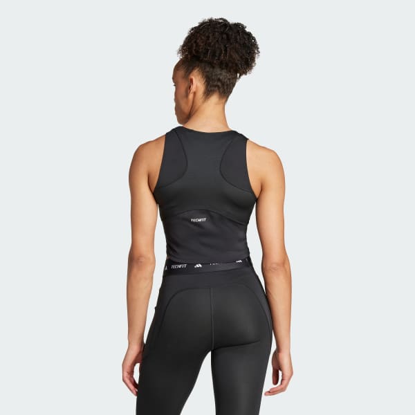 Adidas techfit crop top black cheap