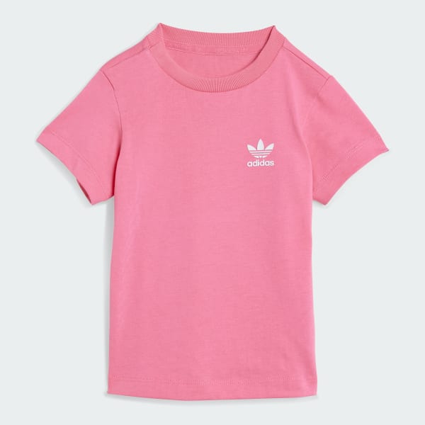 Pink Cycling Shorts and Tee Kids sæt