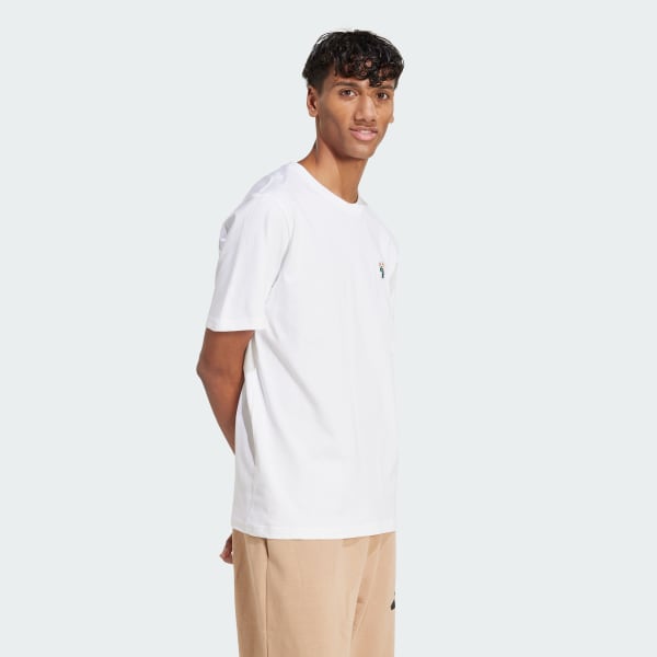 Λευκό Dog Sock Patch Graphic Tee