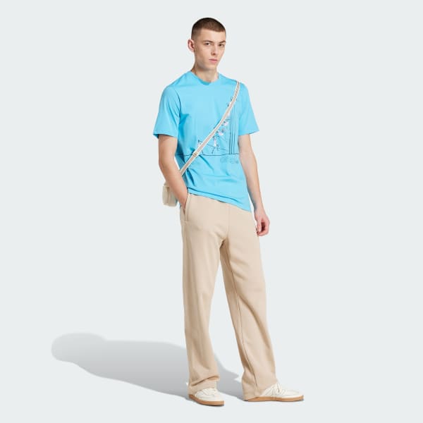 ブルー アディダス オリジナルス 半袖Tシャツ