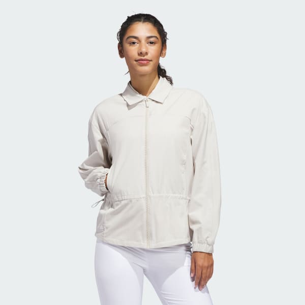 adidas ULTIMATE365+ PEPLUM GRID JACKET - Beige | Free Shipping