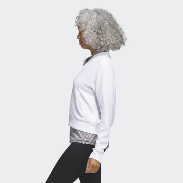 blanc Veste bomber de golf en maille