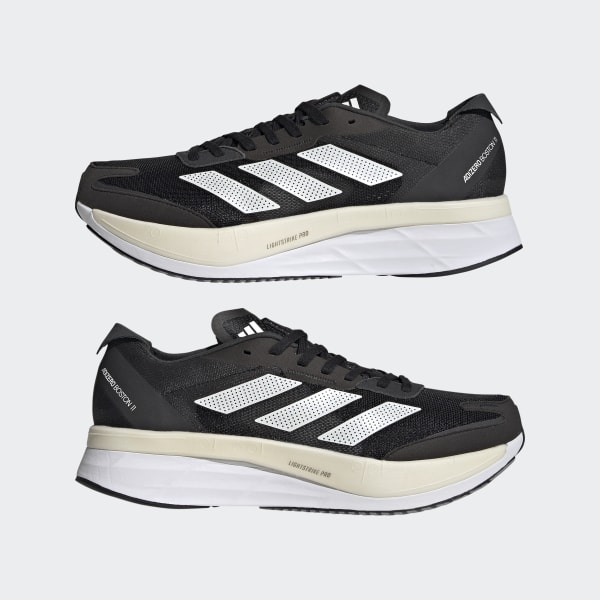 adidas Adizero Boston 11 Wide Running Shoes - Black | Men's 
