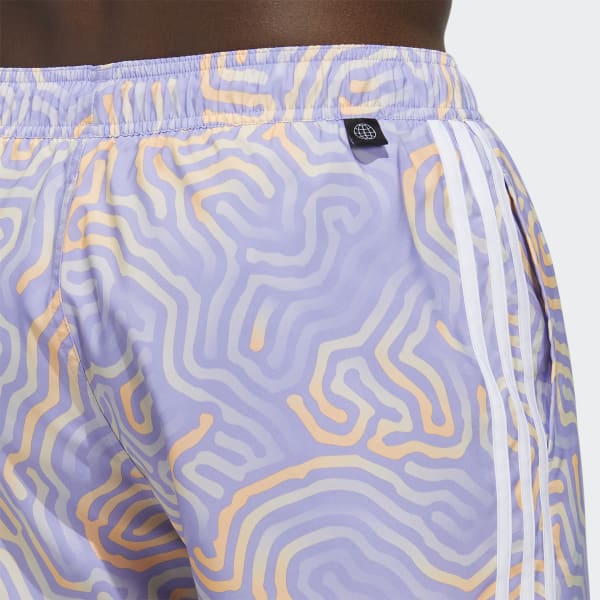 Purple Very Short Length Colour Maze CLX Swim Shorts BW550