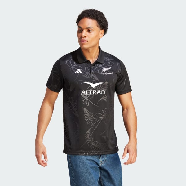 Black All Blacks Rugby Supporters Polo Shirt