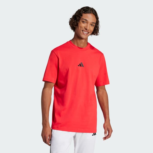 Red Essentials Small Logo Single Jersey Tee