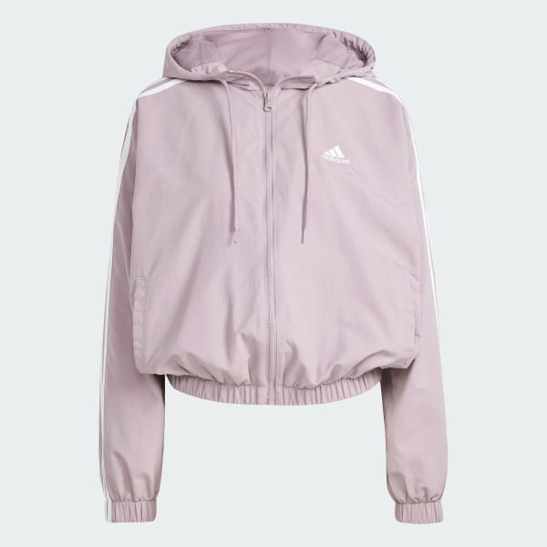 adidas Essentials 3-Stripes Woven Windbreaker Purple adidas