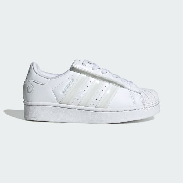 Blanc Chaussure Superstar à LED avec fermeture confort et lacets élastiques pour enfants
