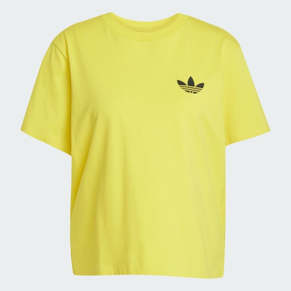 สีเหลือง เสื้อยืดทรงหลวม Smiley 3-Stripes