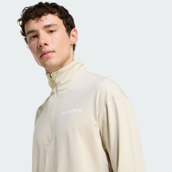 adidas Terrex Multi CLIMAWARM Half Zip Tech Fleece Jacket - Beige