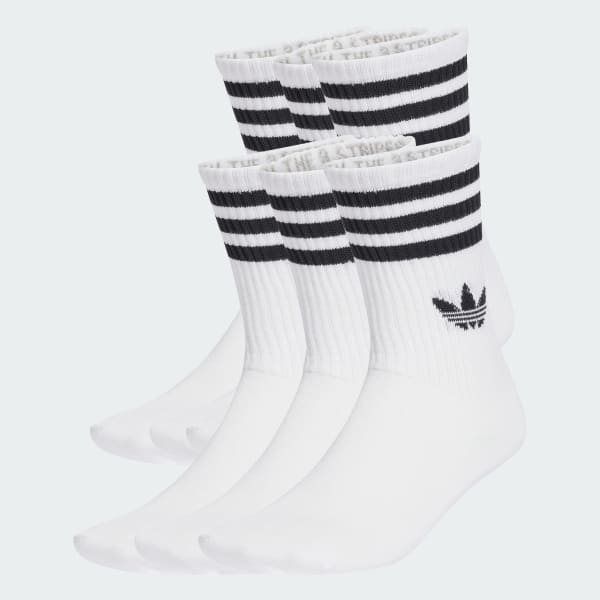 Meias Três Listras Crew 6 Pares