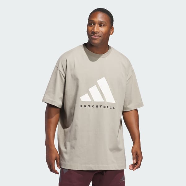 Beige Polera adidas Basketball (Unisex)