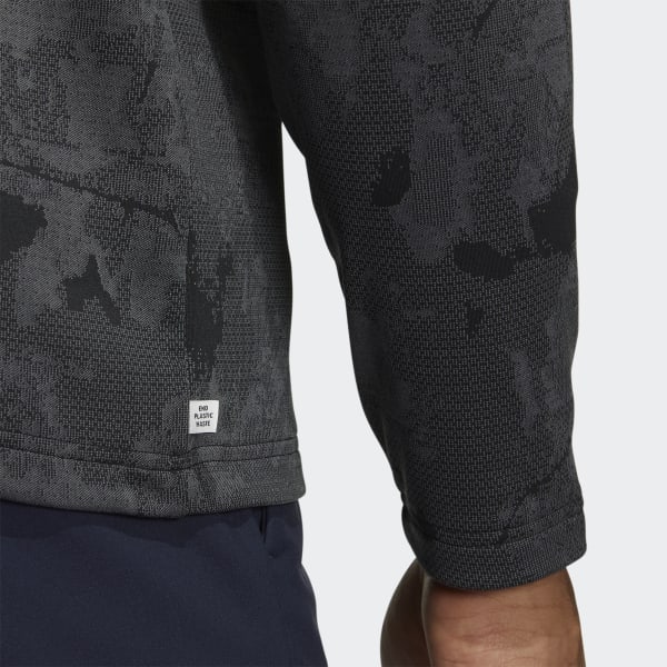Black Graphic Zip Mock Neck Long Sleeve Shirt P2340