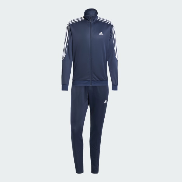 Azul Conjunto Sportswear 3 Franjas Tejido de Punto Doble