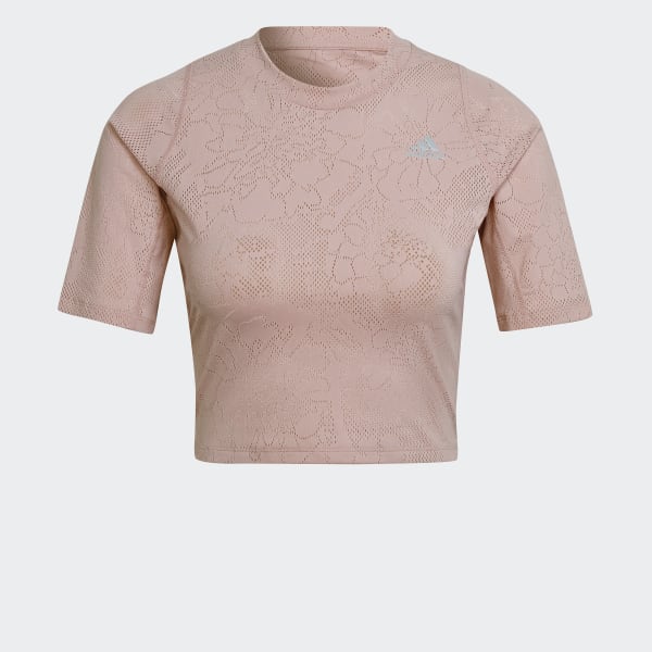 Rose T-shirt de running court Run Fast Lace