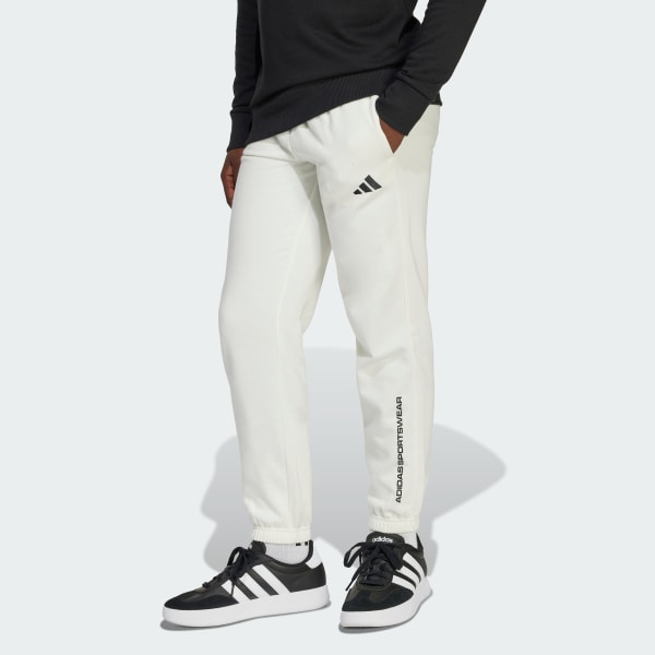 Weiss adidas Slogan Fleece-Hose
